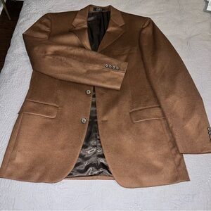 Michael Kors Trench Coat 40 L Brown Wool Blend